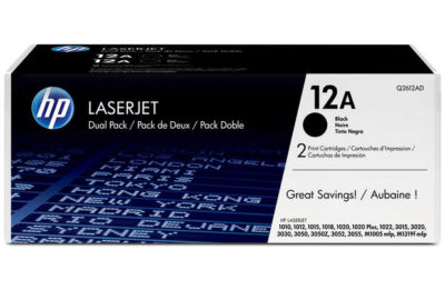 HP 12A 2-pack Black LaserJet Toner Cartridges (Q2612AD) HP 12A 2-pack Black LaserJet Toner Cartridges (Q2612AD)